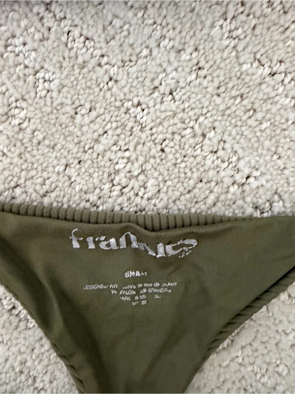 Frankie’s bikinis Olive Ribbed Tie-Front Bikini Set - Women Swim
